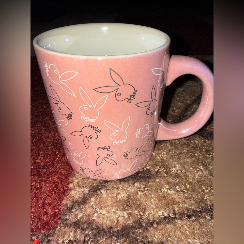 PLAYBOY Pink Iridescent Mug with White & Black Bunny Logo- NWT